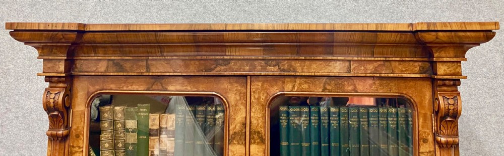 Fine Victorian Burr Walnut Secretaire Bookcase View VII