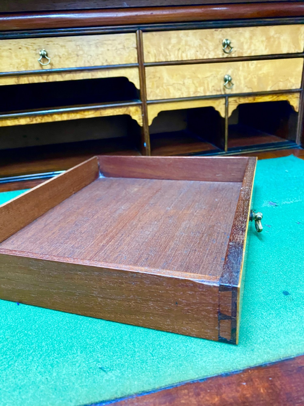 Fine Victorian Burr Walnut Secretaire Bookcase View XII