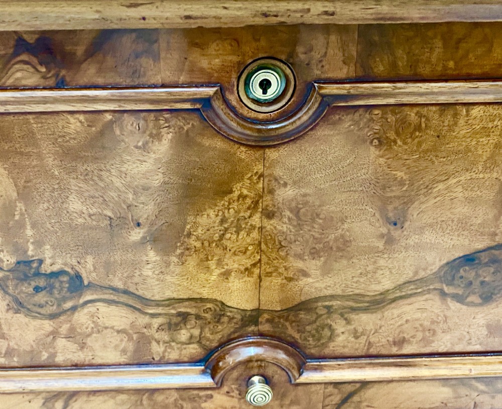 Fine Victorian Burr Walnut Secretaire Bookcase View XV