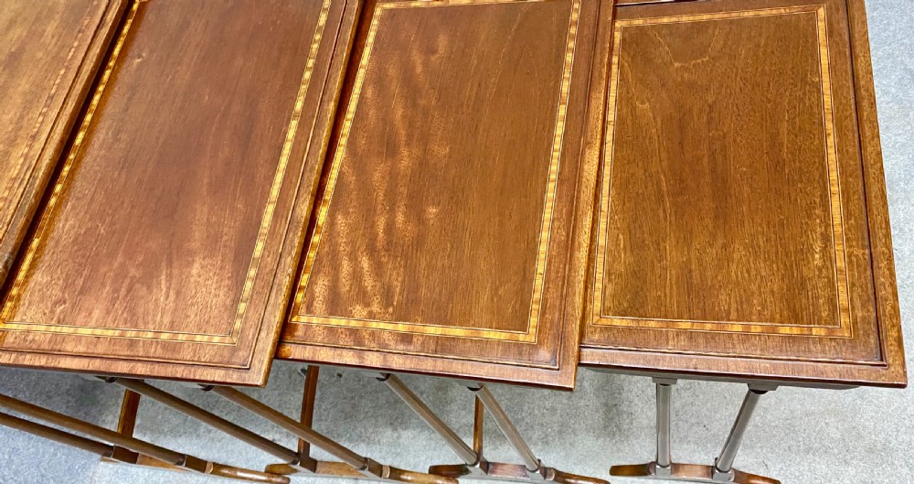 Edwardian Mahogany & Inlaid Nest of 4 Tables View III