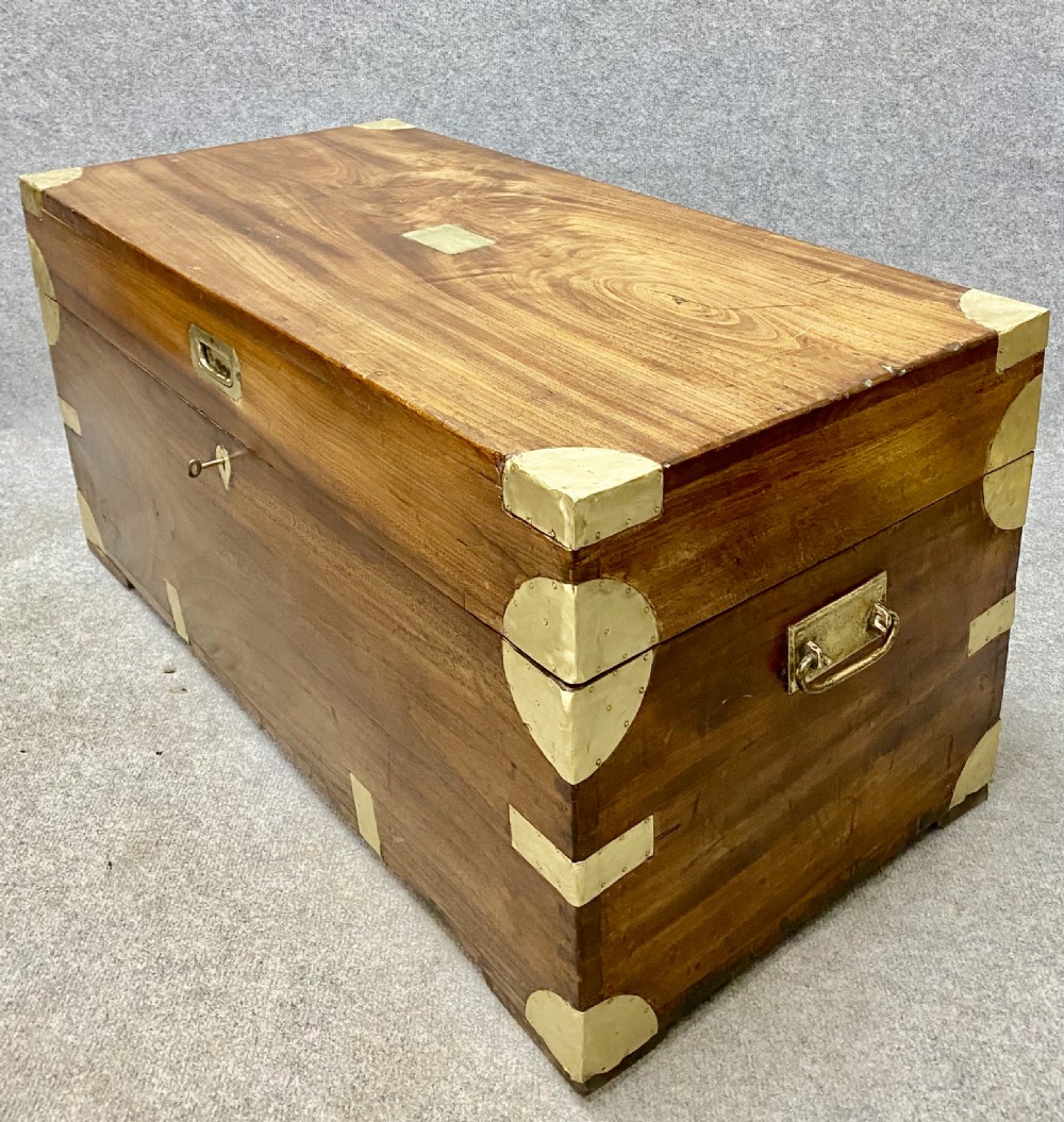 Anglo Indian Camphor Wood Campaign Trunk View V