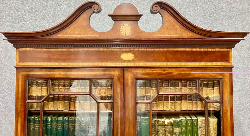 Edwardian Sheraton Revival Bureau Bookcase View V