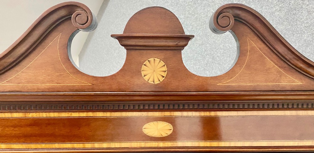 Edwardian Sheraton Revival Bureau Bookcase View IX