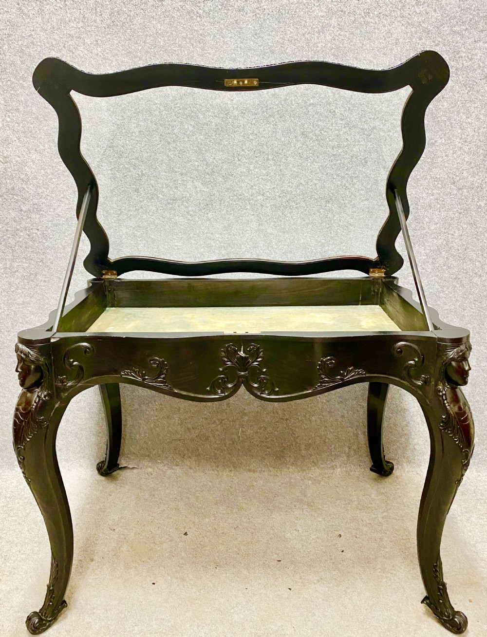 Large Ceylonese ( Sri Lankan )Solid Ebony Bijouterie Table