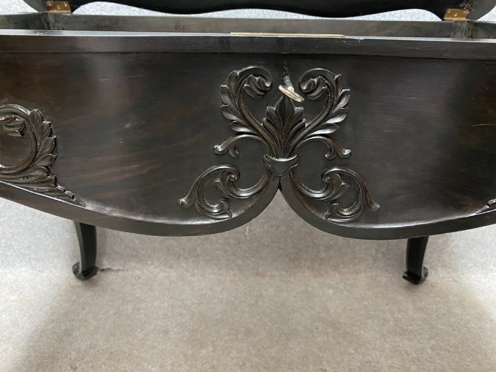 Large Ceylonese ( Sri Lankan )Solid Ebony Bijouterie Table View IV