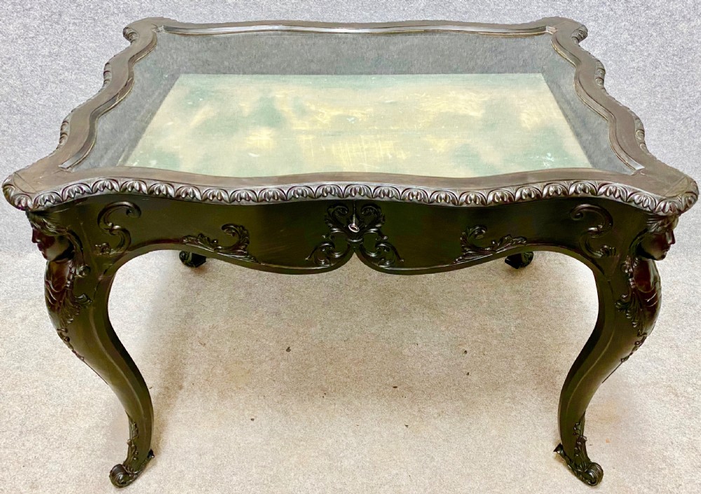 Large Ceylonese ( Sri Lankan )Solid Ebony Bijouterie Table View V