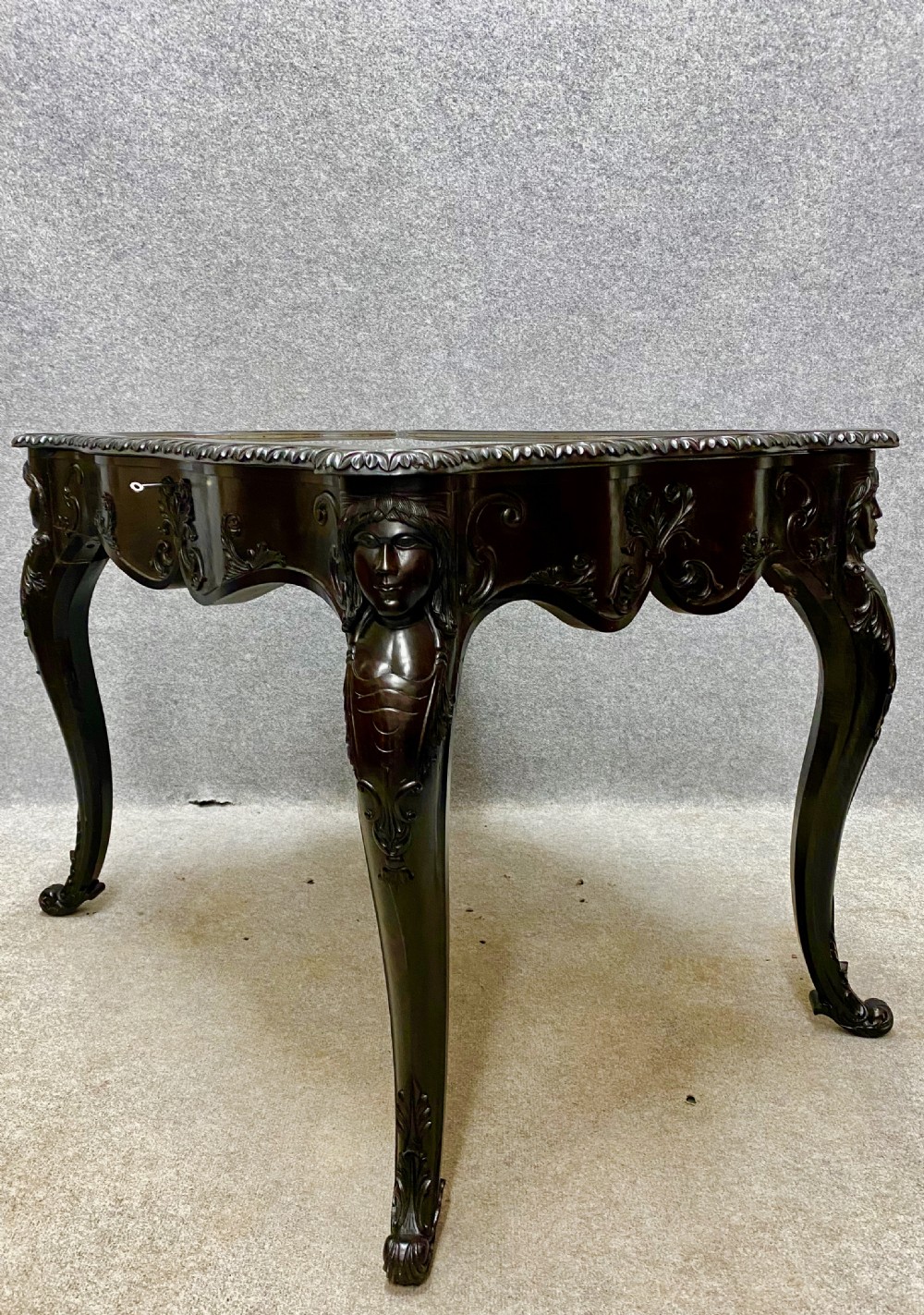Large Ceylonese ( Sri Lankan )Solid Ebony Bijouterie Table View VI