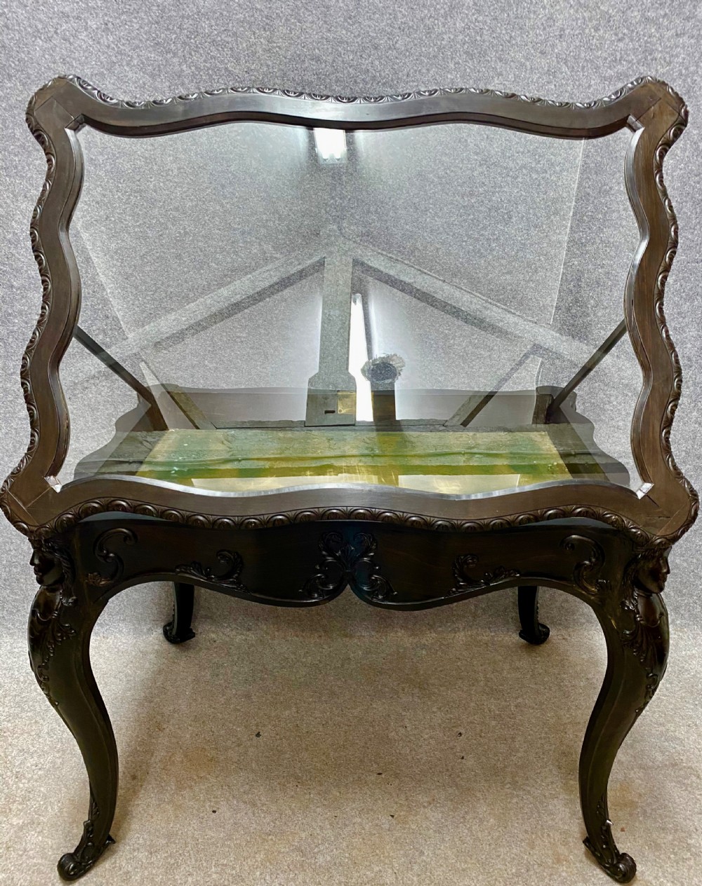 Large Ceylonese ( Sri Lankan )Solid Ebony Bijouterie Table View XII