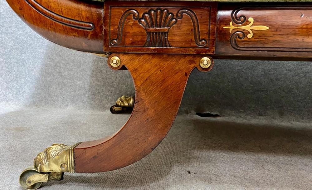  Regency Rosewood and Brass Inlaid Chaise Longue View IV