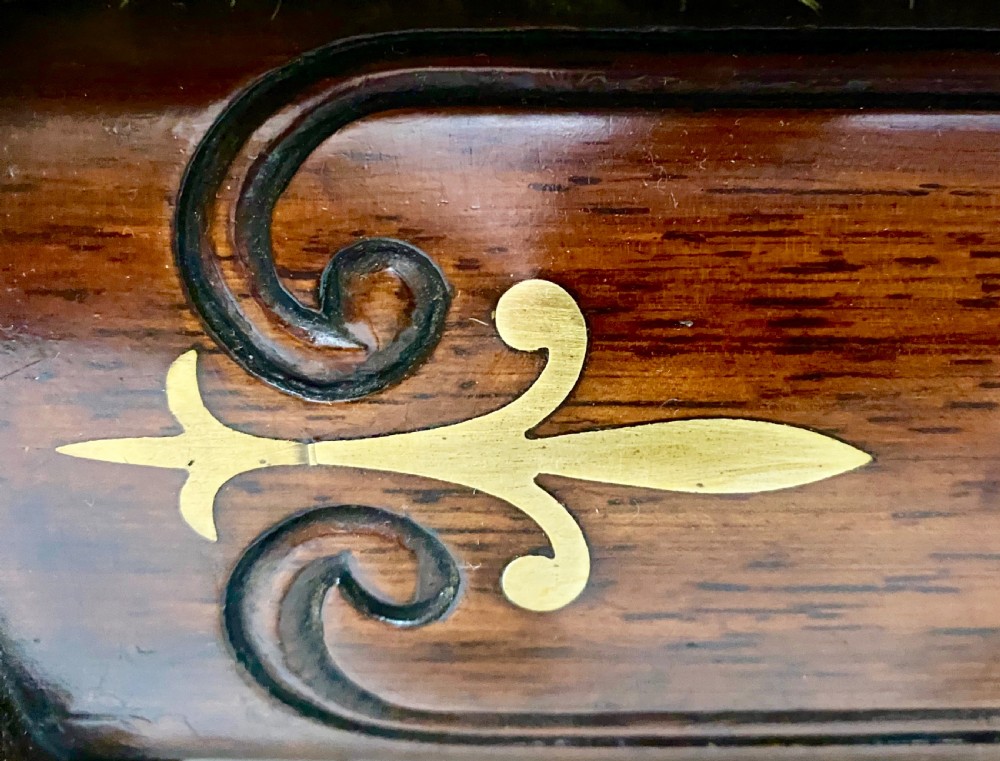  Regency Rosewood and Brass Inlaid Chaise Longue View VI