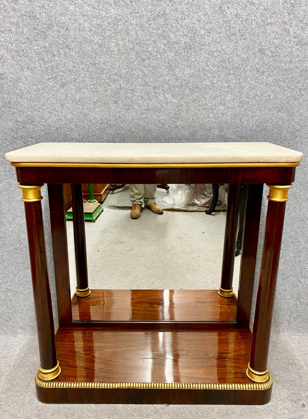 Attractive Rosewood,Gilded & Marble Top Console Table View II