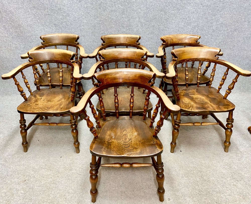 Set of 7 Antique Captains Chairs