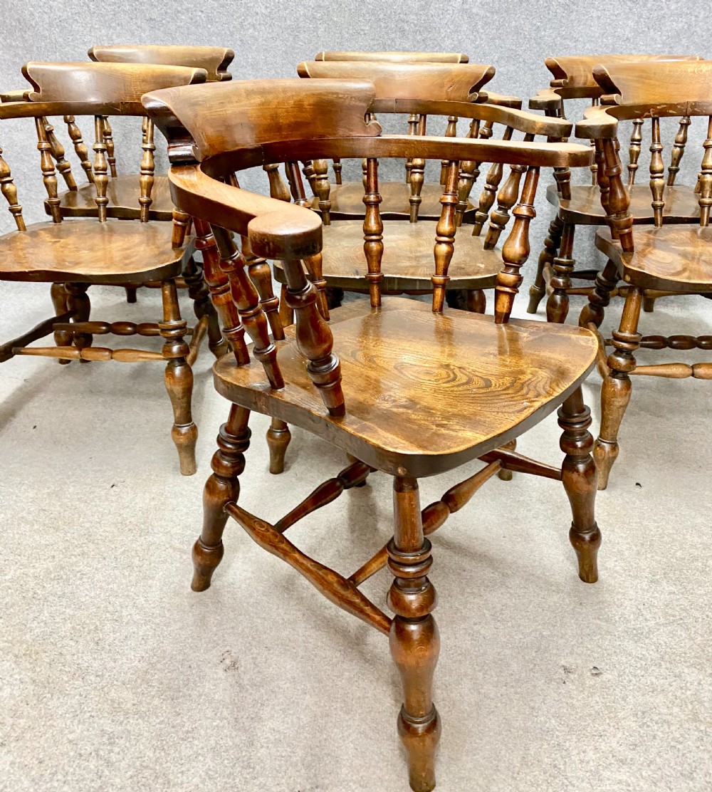Set of 7 Antique Captains Chairs View II