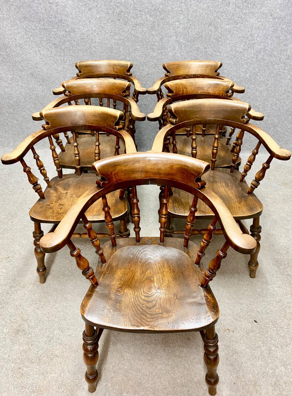 Set of 7 Antique Captains Chairs View III