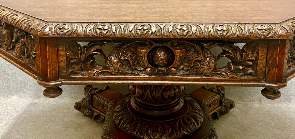 Good 19th Century Carved Oak Centre Table View III