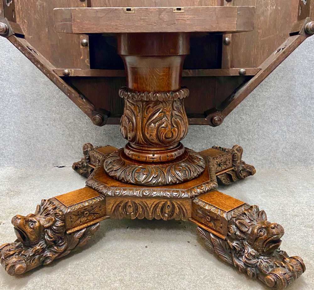 Good 19th Century Carved Oak Centre Table View IV