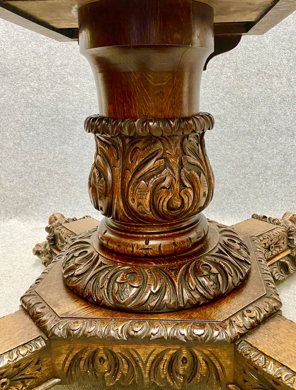 Good 19th Century Carved Oak Centre Table View VI
