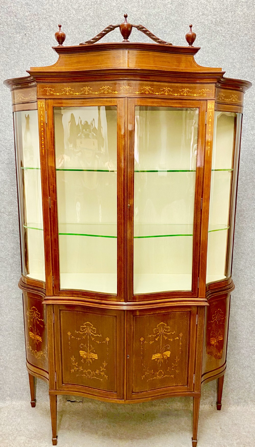 Fine Inlaid Mahogany Display Cabinet