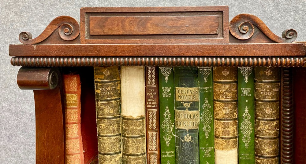 Fine Regency Mahogany Open Breakfront  Bookcase View VI