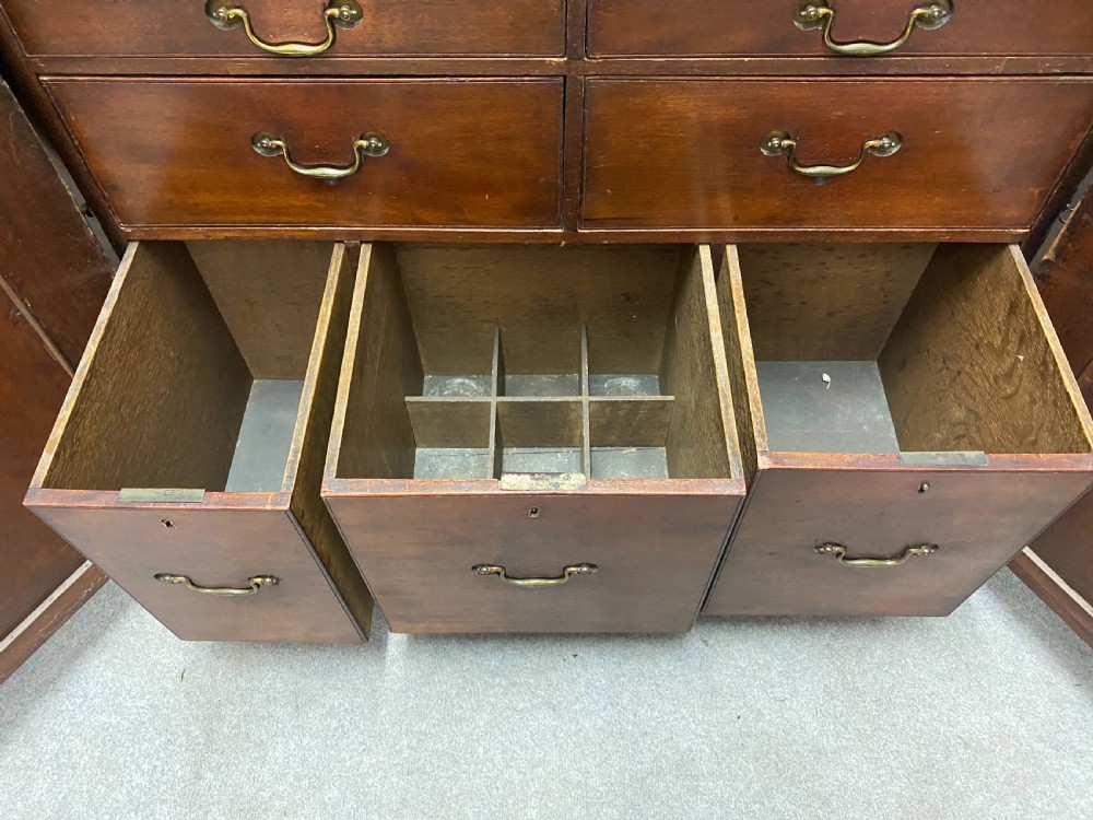 Fine Regency Mahogany Open Breakfront  Bookcase View X