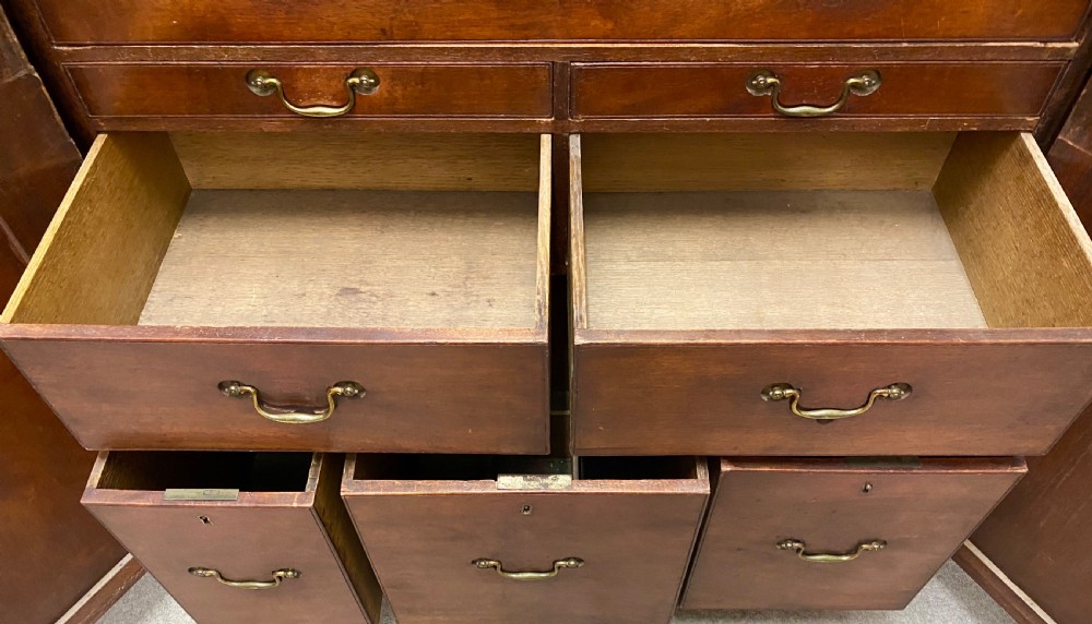 Fine Regency Mahogany Open Breakfront  Bookcase View XI