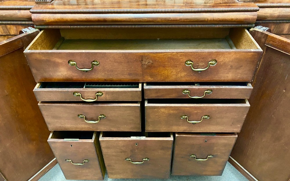 Fine Regency Mahogany Open Breakfront  Bookcase View XIII