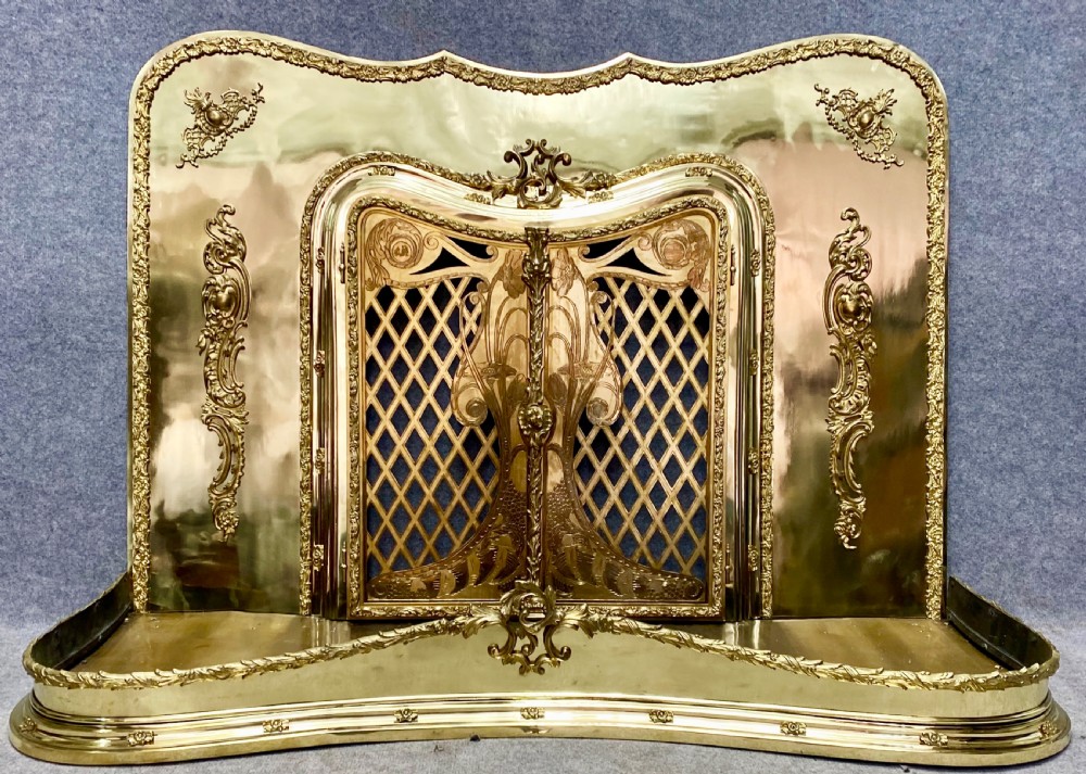 Unusual Brass Fire Place Surround
