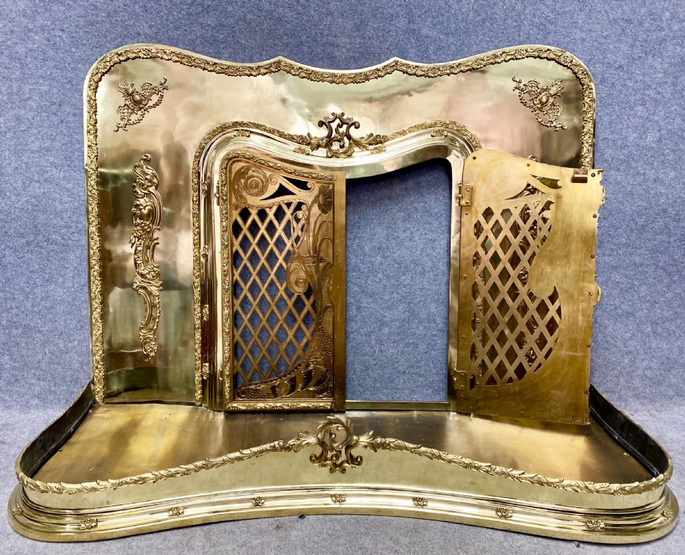 Unusual Brass Fire Place Surround View III