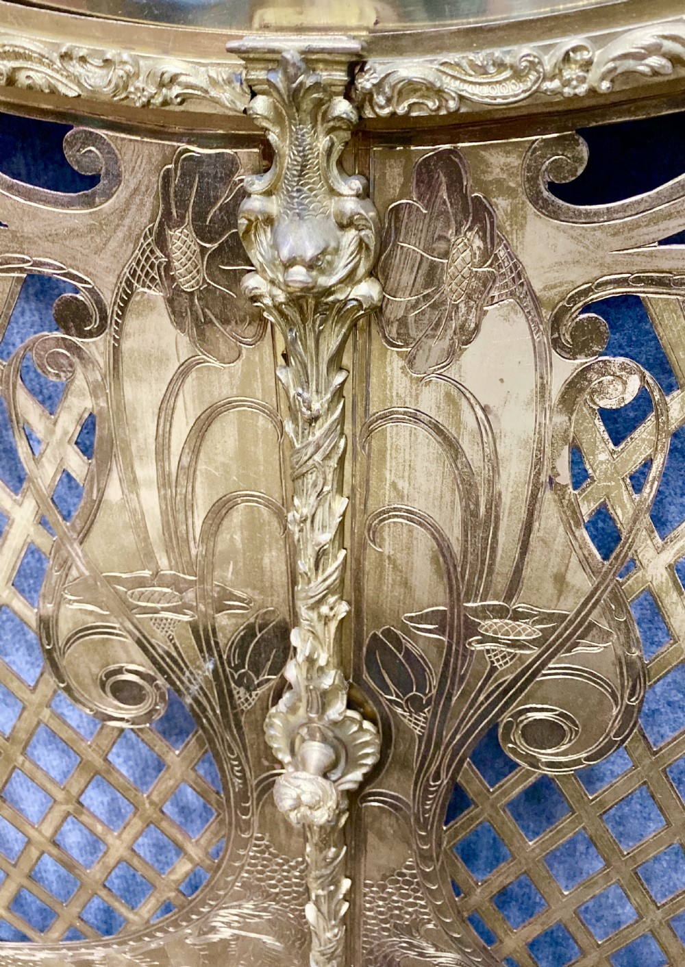 Unusual Brass Fire Place Surround View IV