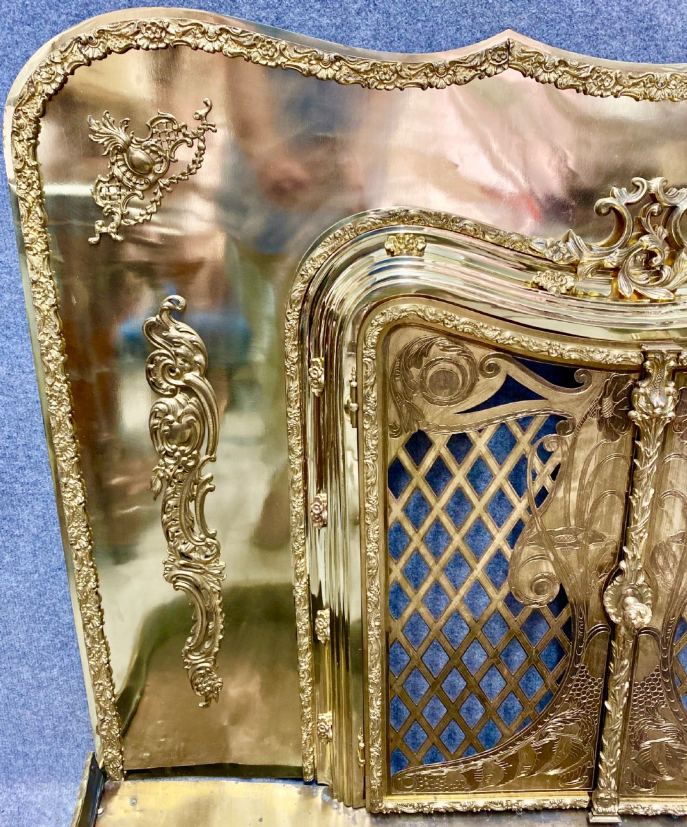 Unusual Brass Fire Place Surround View VII