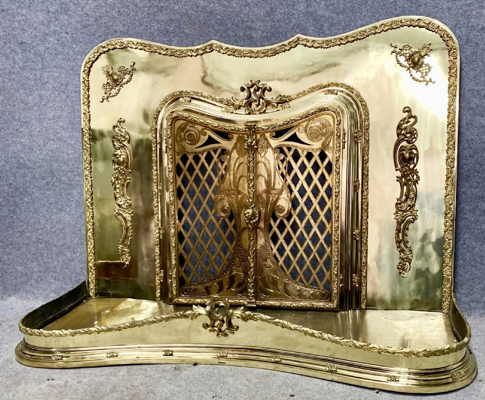 Unusual Brass Fire Place Surround View VIII