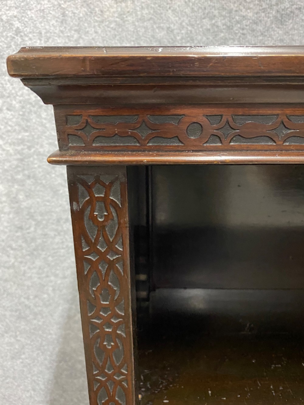 Edwardian Mahogany Breakfront Open Bookcase View VII