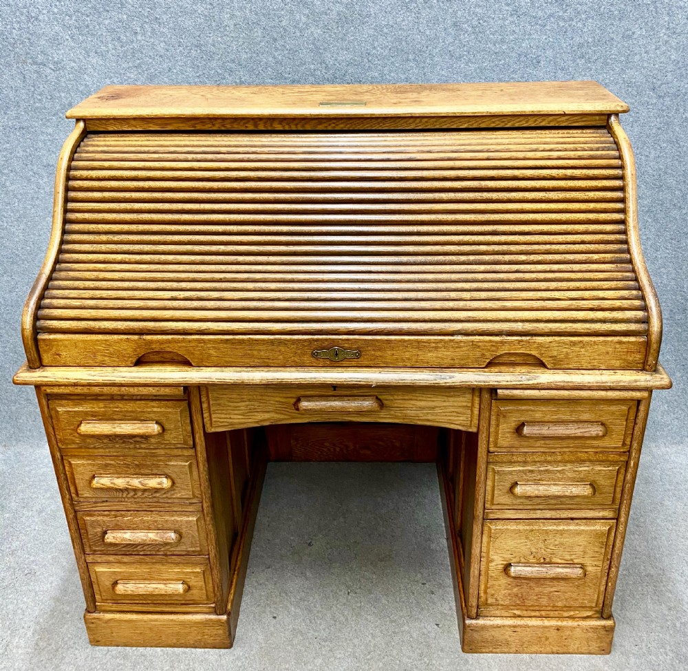 Golden Oak Roll Top Desk
