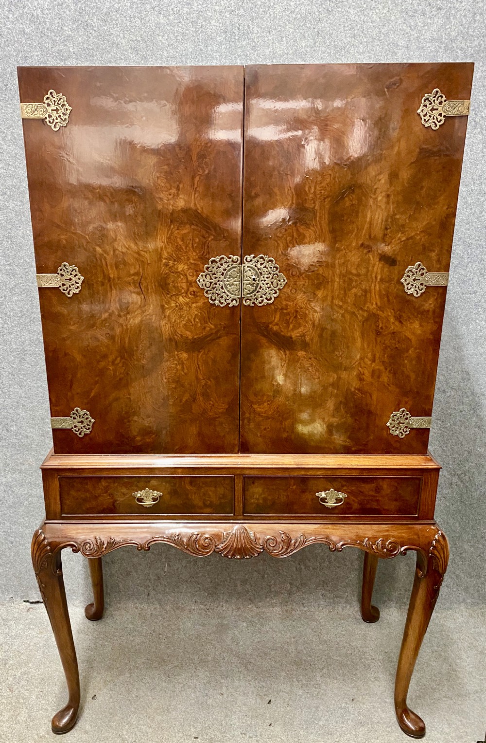 Burr Walnut Drinks Cabinet