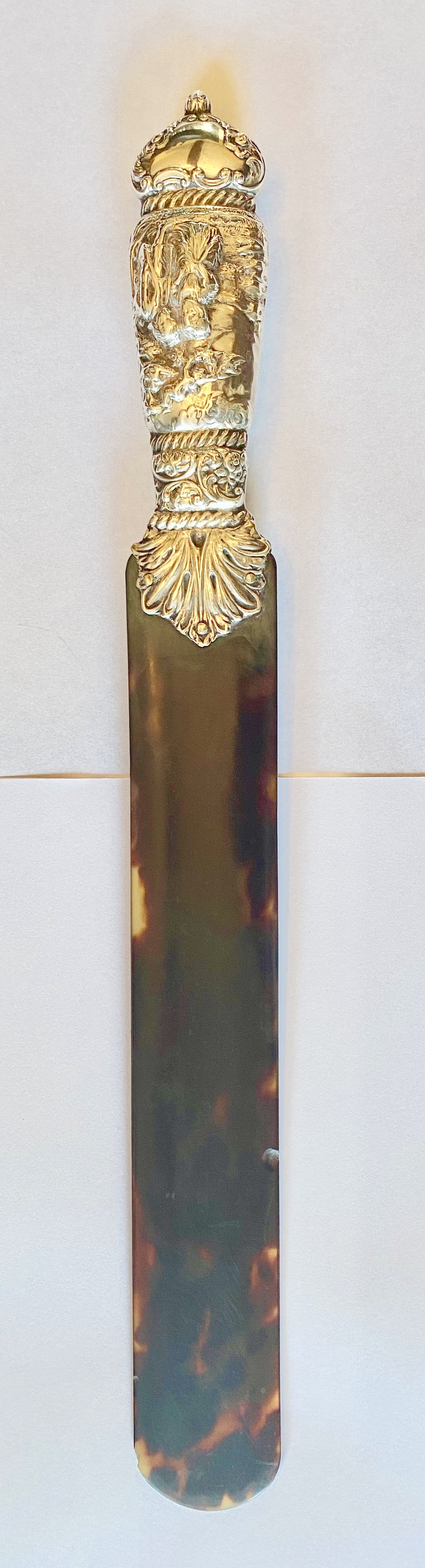 Large Victorian Silver & Tortoiseshell Page Turner