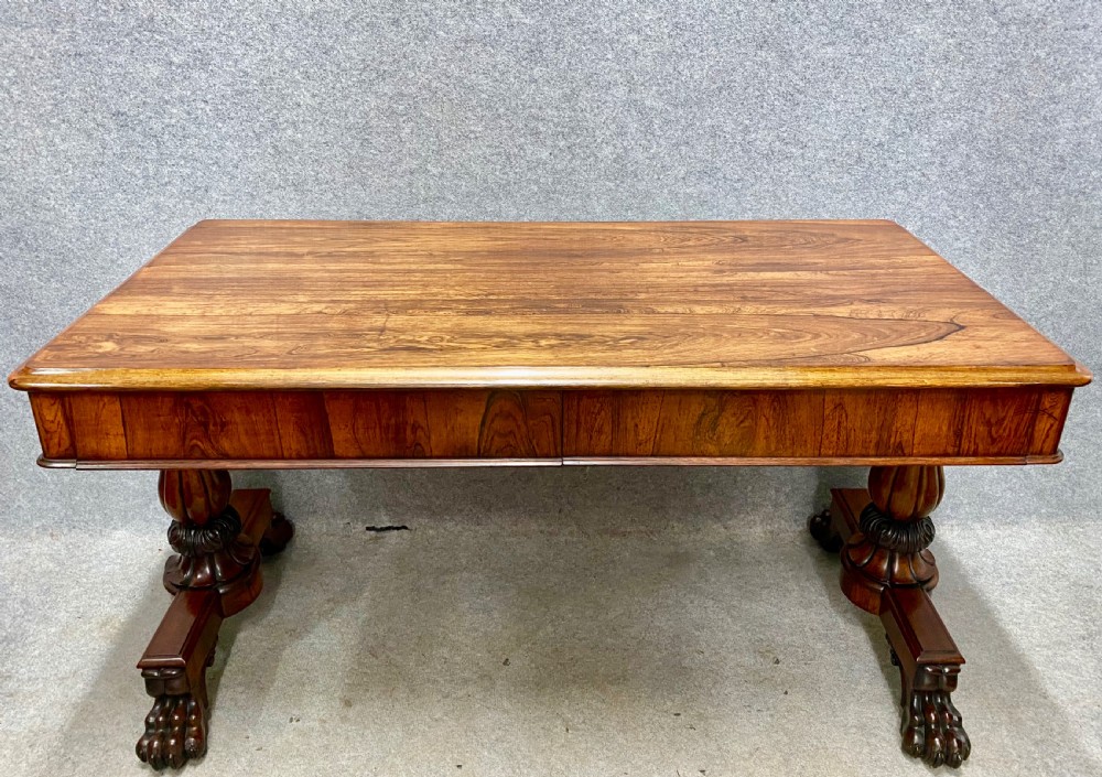 Fine William IV Rosewood Library Sofa Table View II