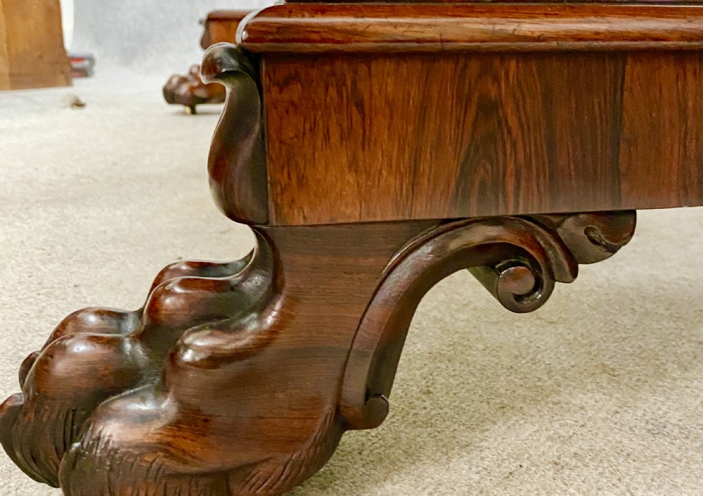 Fine William IV Rosewood Library Sofa Table View VII