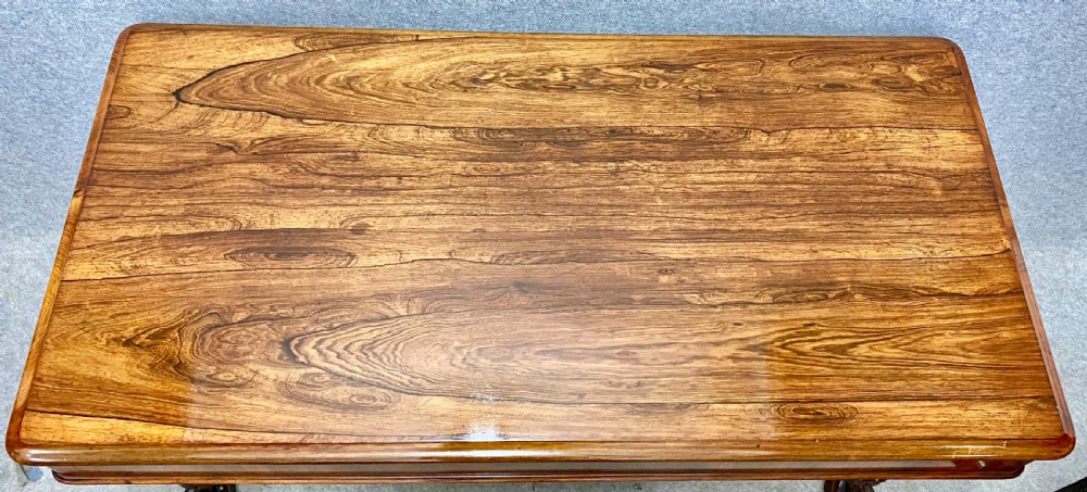 Fine William IV Rosewood Library Sofa Table View XI