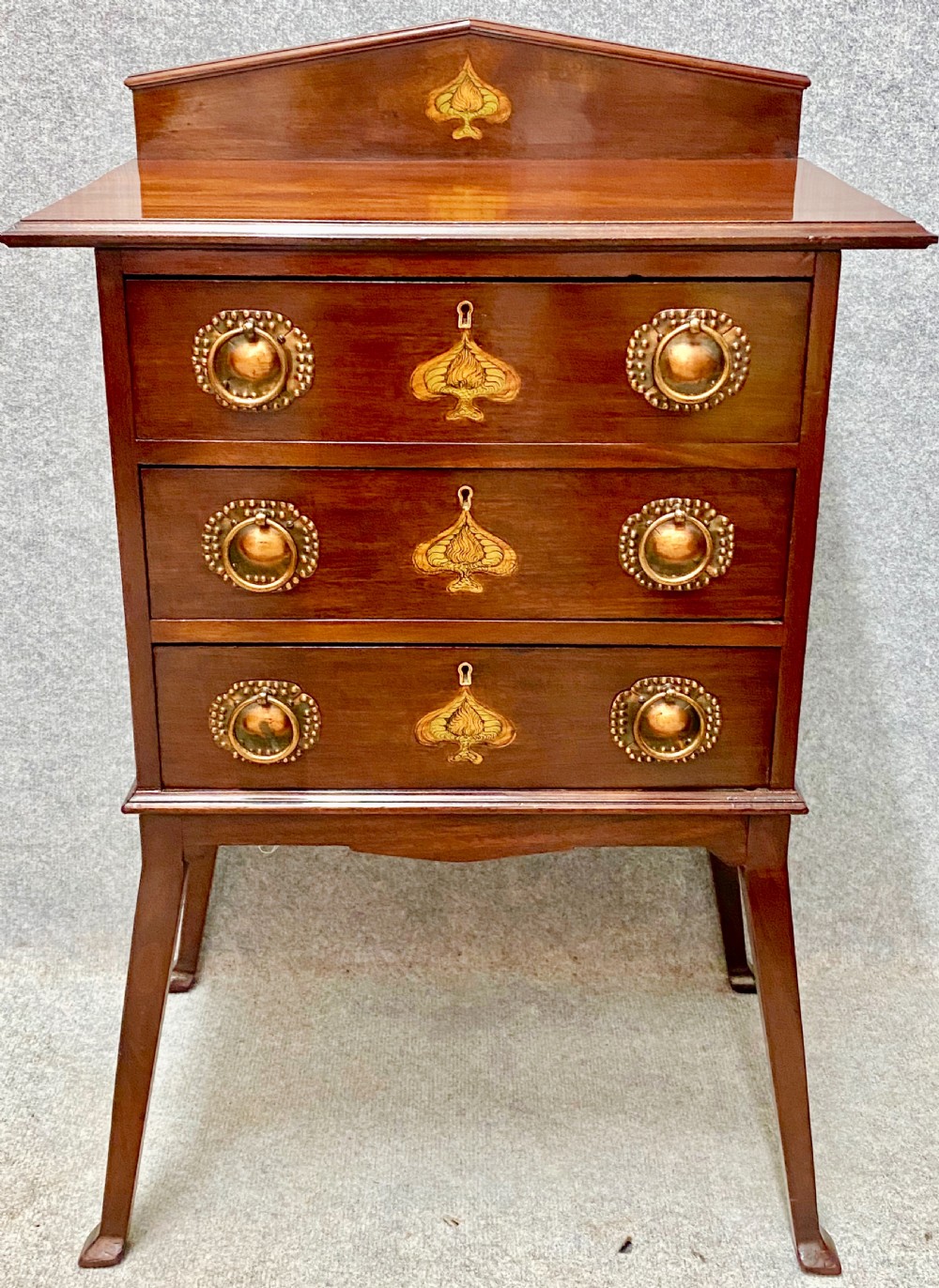 Stylish Art Nouveau Mahogany & Inlaid Chest of Drawers