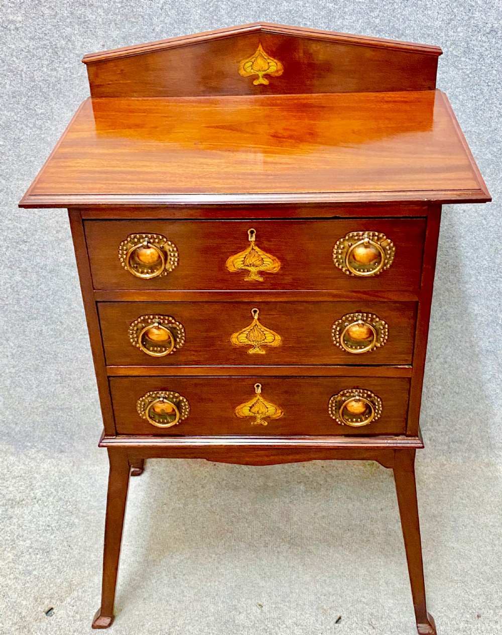 Stylish Art Nouveau Mahogany & Inlaid Chest of Drawers View II