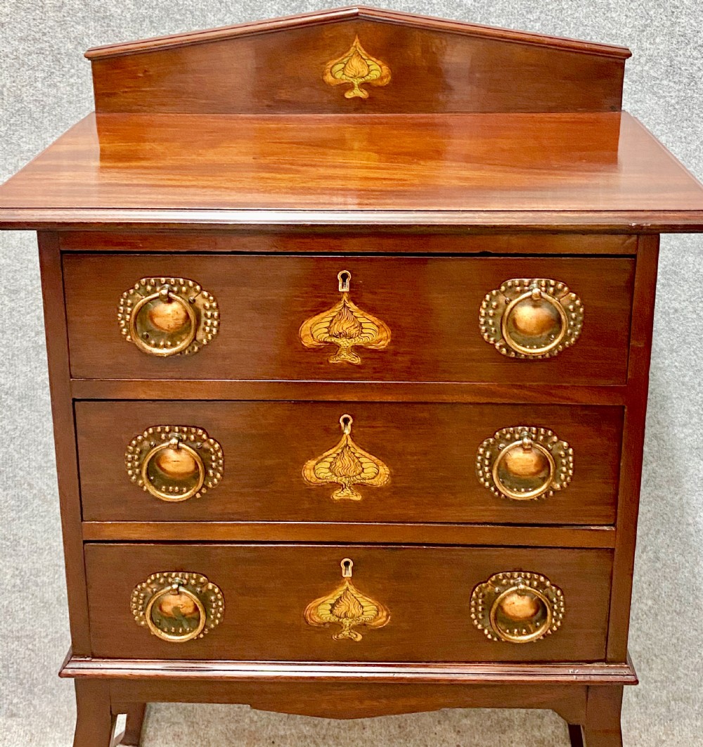 Stylish Art Nouveau Mahogany & Inlaid Chest of Drawers View IV