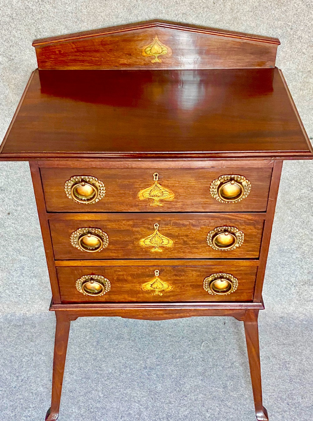 Stylish Art Nouveau Mahogany & Inlaid Chest of Drawers View VII