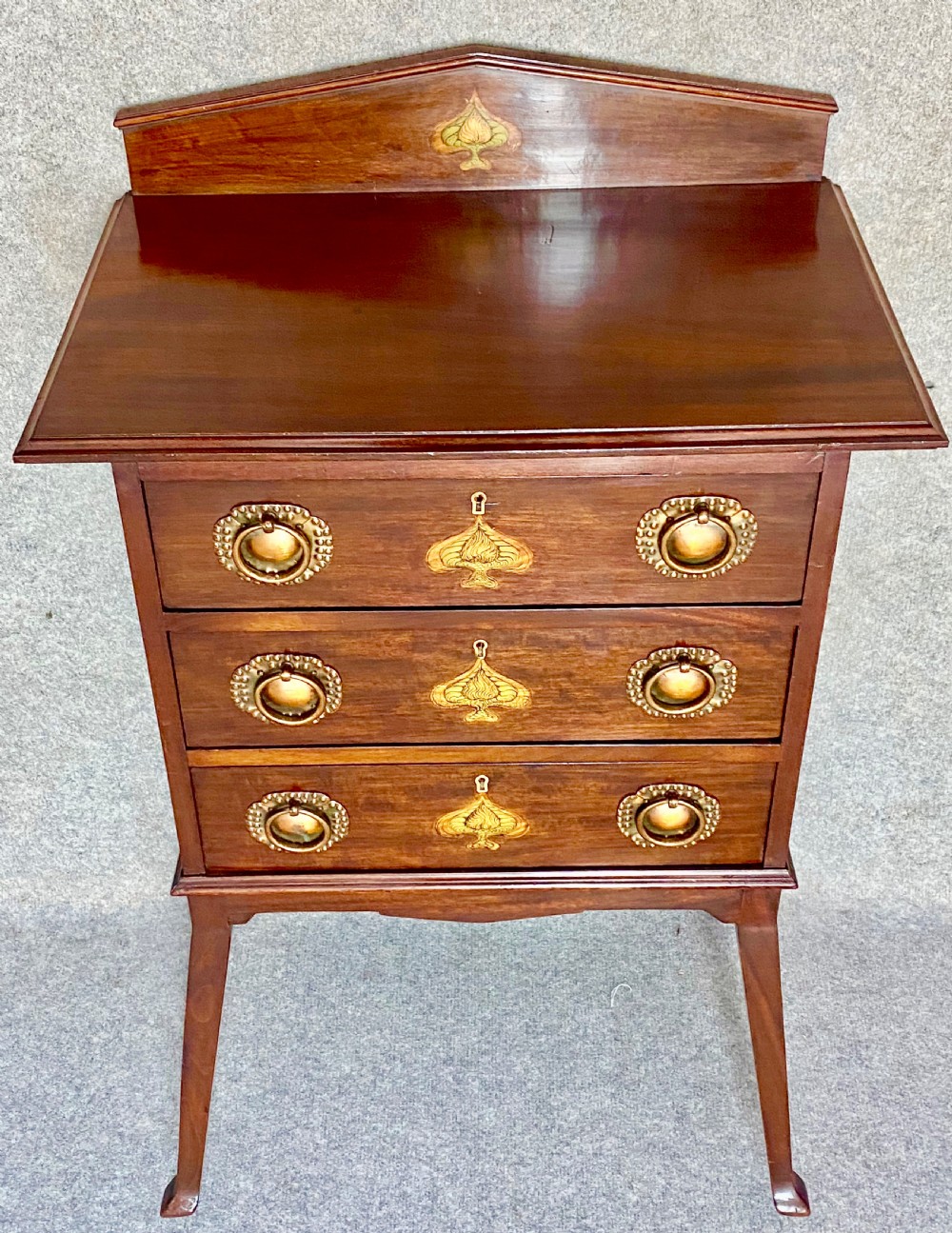 Stylish Art Nouveau Mahogany & Inlaid Chest of Drawers View VIII