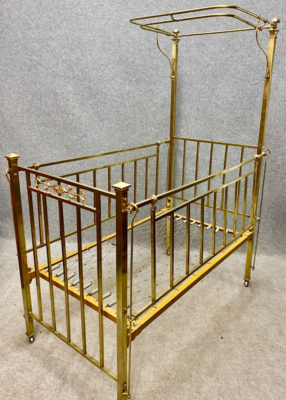 Quality Edwardian Brass Cot Bed View II