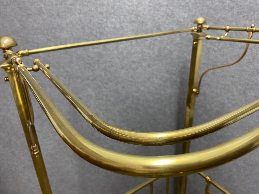Quality Edwardian Brass Cot Bed View XI