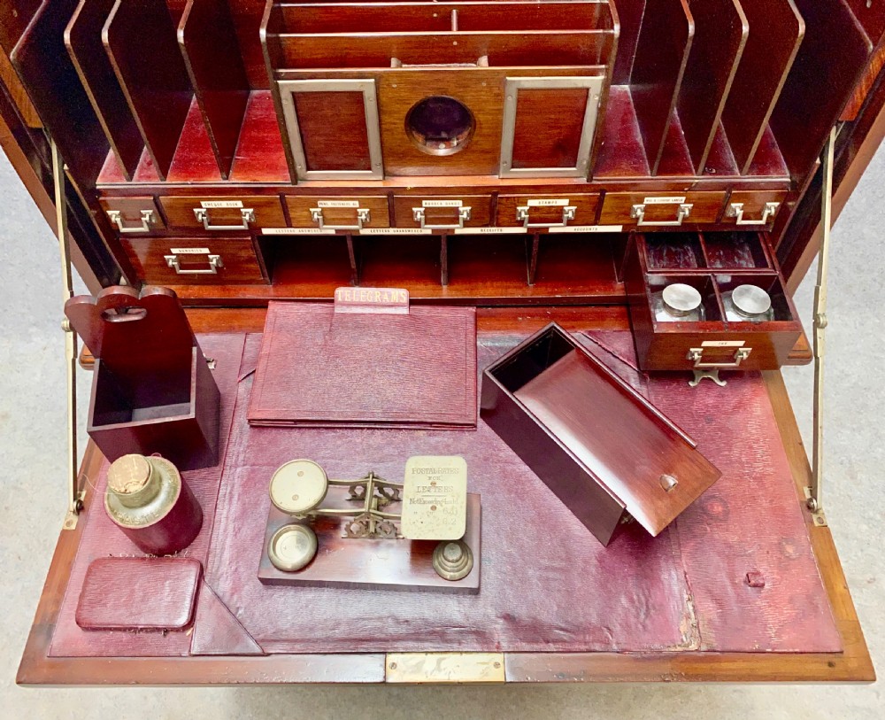 Edwardian Secretaire Writing Cabinet View IX
