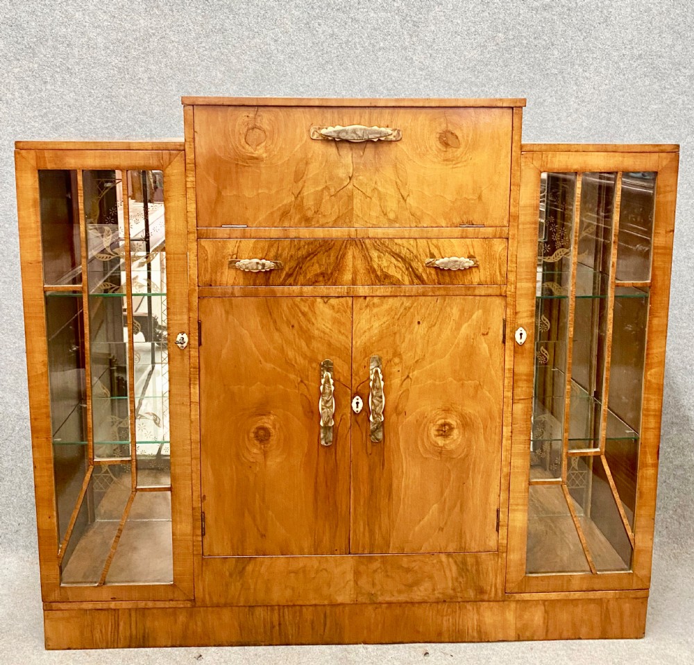 Art Deco Walnut Cocktail Cabinet View IV