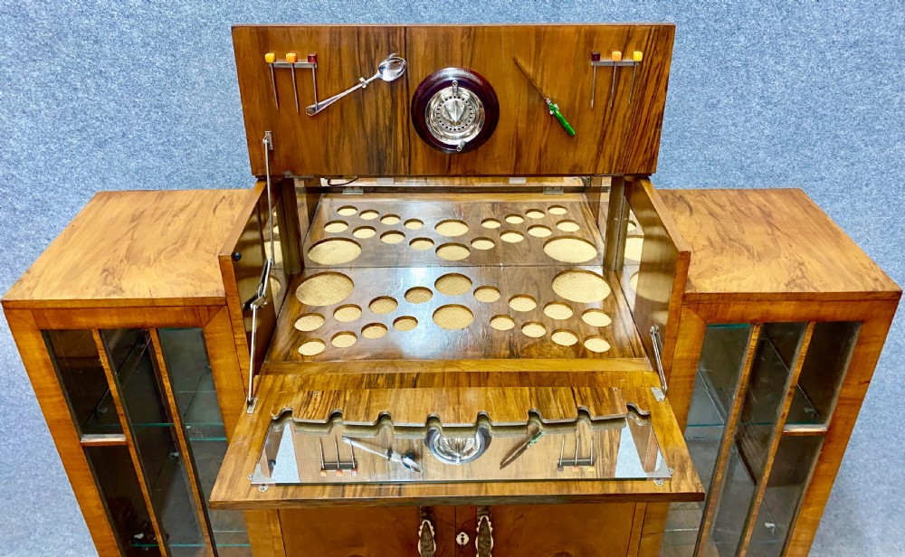 Art Deco Walnut Cocktail Cabinet View III