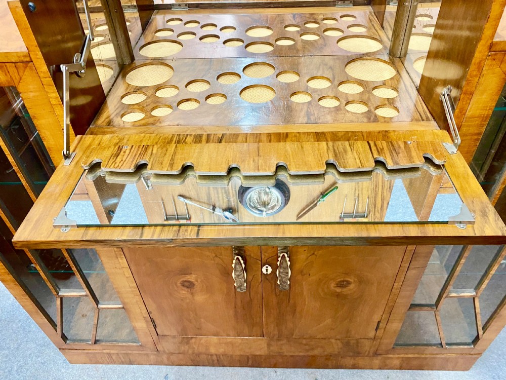 Art Deco Walnut Cocktail Cabinet View VIII