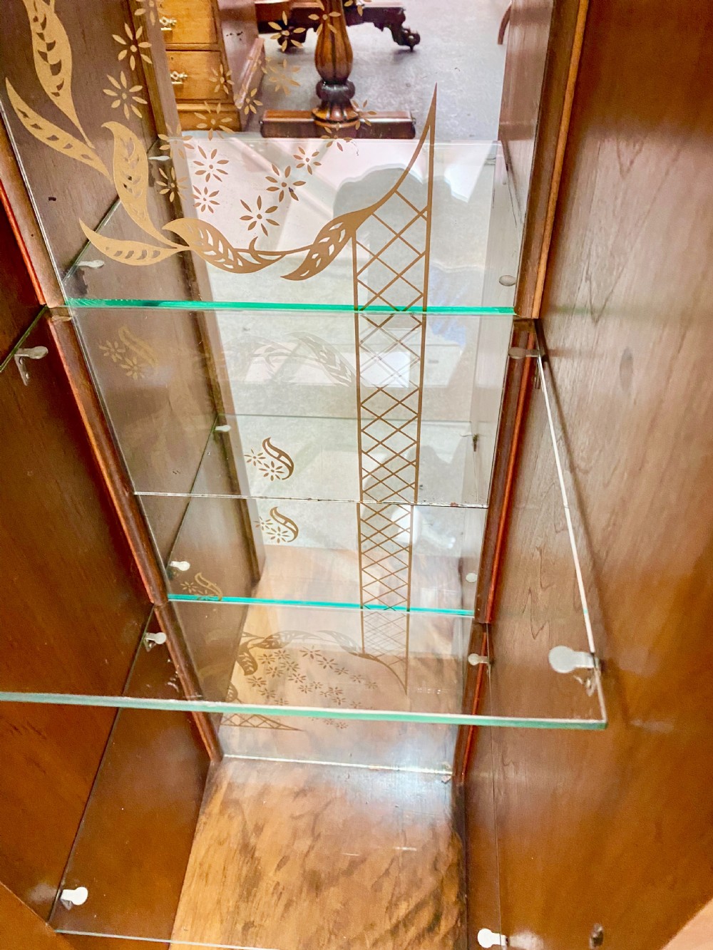Art Deco Walnut Cocktail Cabinet View XIV